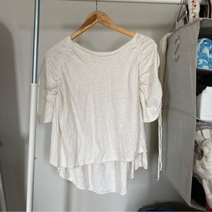 Free People Beach Ruched Drawstring Sleeve Top